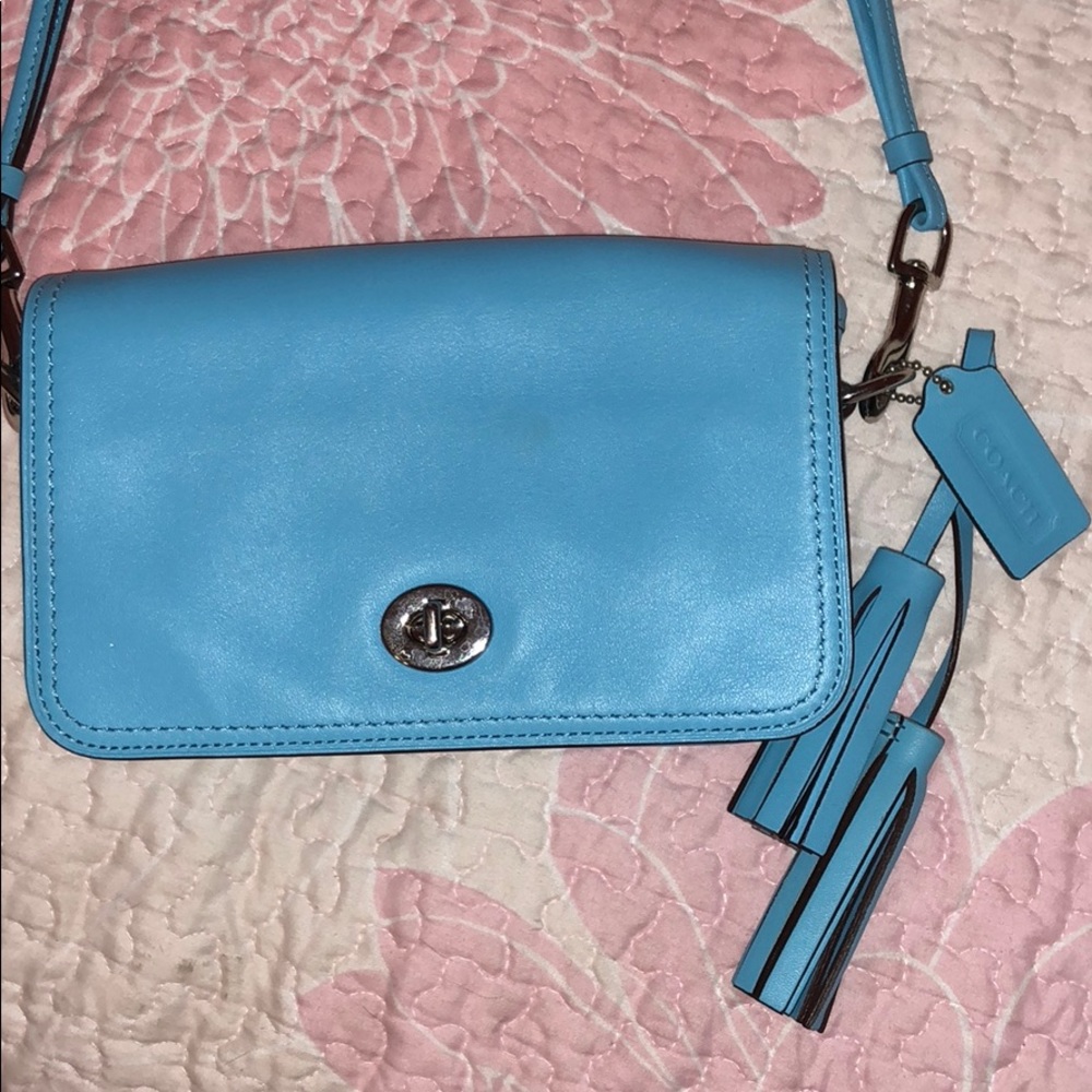 Blue crossbody purse from COACH